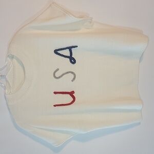 USA Embroidered Poncho Sweater